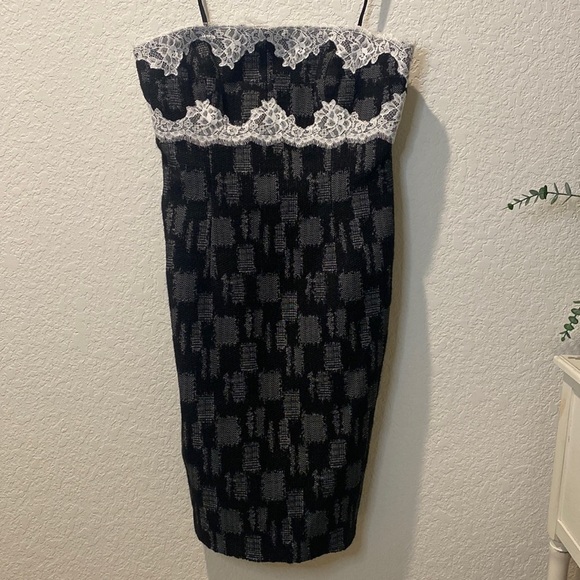 W by Worth Dappled Tweed Strapless Dress - Size 10 - Picture 1 of 11
